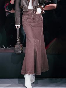 High Waist Slimming plus Size Denim Mini Skirt Womens Fashionable Summer Autumn Long Skirt Street Style Fish Tail Skirt