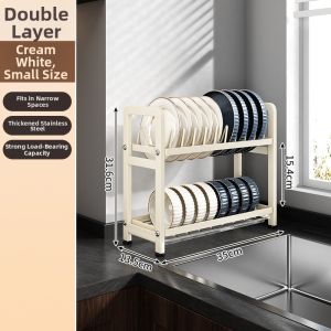 JUMEISHI | Stainless Steel Narrow Water Draining Dish Storage Rack