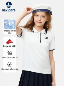 navigare kids | 5A Antibacterial Lightweight Girls Polo Shirt Summer