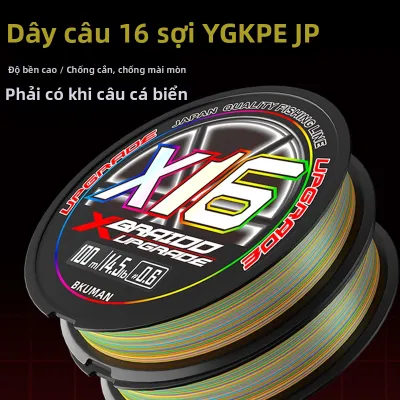 CHUSHUANG | Dây Câu Cá Bền Mượt cho Ném Mồi Biển 16 Sợi