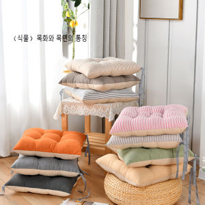Thickened Office Chair Cushion Student Dormitory Summer Stool Butt Pad Soft Home Use Cotton Linen European Style Cartoon Anime