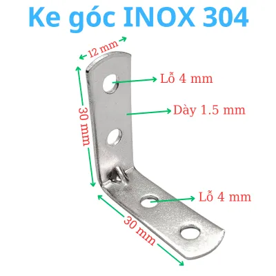 Ke góc L INOX 304 - 30mm x 30mm 35x35 45x45 (10 cái)