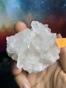 BÚP Đá thạch Anh VÀNG KÈM ĐẾ tán sắc pha lê tự nhiên trong suốt vàng Citrine thanh tẩy thiền định tarot cực mạnh Clear Quartz Natural 235