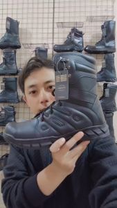 Sepatu PDL Blackjump Tactical TNI Polri Brimob Security Satpam Kulit Sintetis Hitam Doff VMESTE