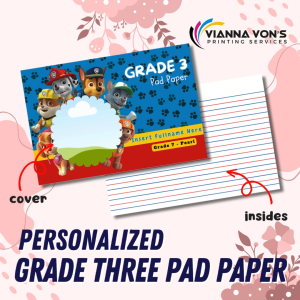 Personalized Grade Three Pad Paper 50 leaves