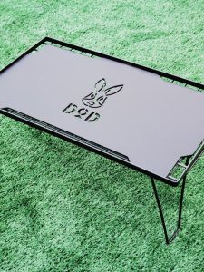 Blackened Outdoor Camping Foldable IGT Net Table Board Aluminum Alloy Portable Lightweight Camping Self-Driving round Picnic Table Iron Dining Table