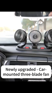 NEWSCDY Universal Car Fan 12v/24v Electric Three Head Automotive Fan 360° Adjustable Cooling