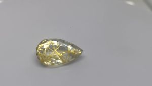 Natural Yellow White Brazil Rutile Quartz 7.35 Cts. Pear Cut Eye Clean Grade AAA+ Loose Gemstone