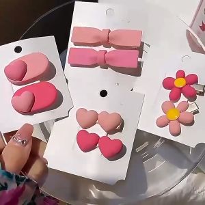 Set 2 kẹp tóc mái hồng baby nhiều họa tiết đa dạng xinh xắn KEP09