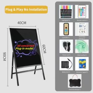 【In Stock】LED Writing Board Message BoardFlashing Neon Effect Erasable llluminatedSignage with Remote Control