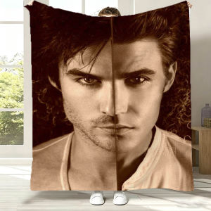 Bandai | V-Vampire D-Diaries Damon Salvatore TV Flannel Blanket Soft Throw Blanket Art For Home Decor Bedroom Bed Sofa Picnic Fans Gifts
