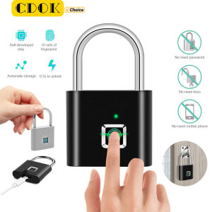 CDOK P2 fingerprint padlock built-in rechargeable battery outdoor waterproof easy to use