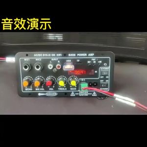 D10-Ⅱ with Display 8-12 Inch Speaker 220V 12V 24V Digital Bluetooth Stereo Amplifier Board Subwoofer Microphone Audio