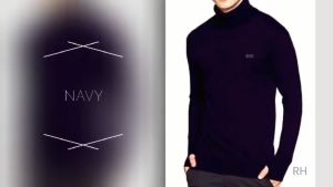 RH - Sweater baju rajut pria kerah tinggi turtleneck model roundhand knitwear turtle neck motif polos tangan panjang fashion katun rajutan lembut nyaman