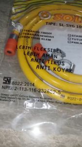Selang Gas Design Khusus Anti Tikus + Cincin Klem Selang PAKET Merek SOLID tipe : SL-SYG 102-YW