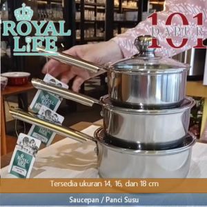 Royal Life Stainless Saucepan 18 cm / Panci Susu / Panci Mie