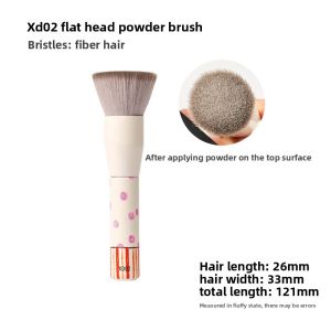 XINGDOU | Xing Dou Short Handle Fiber Brush Soft Flat Head Powder Brush Blush Application Cosmetic Brush Compact Portable Foundation Brush