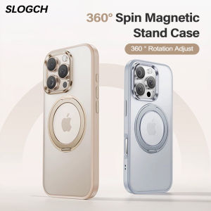 360 ° Rotating Stand Phone Case For iPhone 16 / 15 / 14 Pro Max For MagSafe Magnetic Matte Translucent Cover For iPhone 16 Pro Max Military Grade Shockproof Casing With Bracket