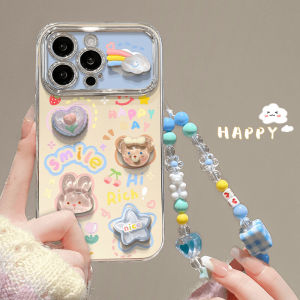 Cartoon Rainbow Clouds Three-Dimensional Doll Bracelet for Iqooz9turbo Phone Case Iqoo11/12pro All-Inclusive Neo9spro Protective Case Z8/Neo7se Drop-Resistant Neo5se Soft Case 10