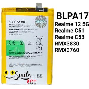 Baterai Battery Realme 12 5G Realme C51 C53 BLPA17 RMX3760 RMX3830 Original 100