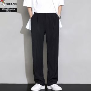 TUCANO | Summer Thin New Loose Straight Ice Silk Trousers