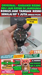 JAM TANGAN NAVIFORCE ORIGINAL - NAVIFORCE 9136 - MEN LA - STAINLESS STEEL - HITAM - Jamdunia / Jam dunia JD18