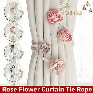 Rose Twisted Flower Curtain Tieback Cute Floral Curtain Rope Home Delicate Curtain Tie Decoration