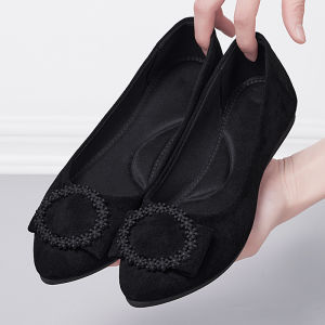 Beijing Ladies Flat Bottom Soft Sole Black Shoes Comfortable Casual Slip-On Traditional Cloth Shoe Style Spring Summer New Arrivals