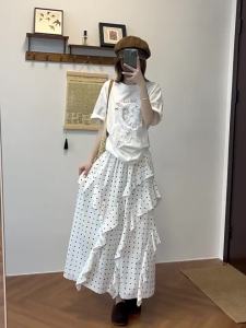 MiiOW | Irregular Dots Summer High Waist Flattering Skirt for Petite Women