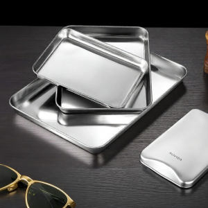 Rice Roll Steaming Special Tray Stainless Steel Flat Bottom Square Tray