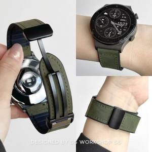 Fashionable Magnetic Clasp Genuine Leather Watch Band GT4 New Model Mad Horse Suitable for Huawei Xiaomi Mi Honor Samsung Garmin