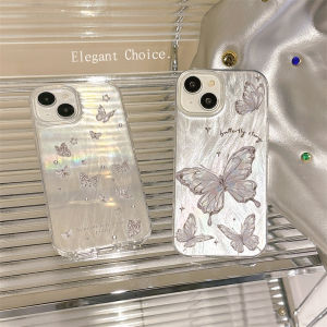 Advanced Feeling Butterfly Imd Phone Case for iPhone 15 pro Max Apple 14 pro New Model 13 Large Hole Simple 12/11 Girl Heart 16/8 Protective Cover Personality 7 Gradient Se3