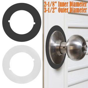 2 Pcs Door Knob Plates Round Version Stainless Steel Door Reinforcement Plate 2-1/8" Inner Diameter 3-1/2" Outer Diameter Scar