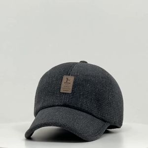 Baseball Cap Woolen Knitted Winter Ear Cover Baseball Cap Men Thicken Warm Hats with Earflaps Sport Golf Hats Snapback