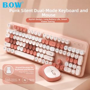 B.O.W | Dual Mode Wireless Bluetooth Keyboard and Mouse Set Multi-Device Compatibility
