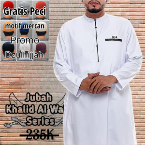 [ KHALID ] Jubah Pria Lengan Panjang Khalid Series Terbaru - Gamis Pria Reguler Kerah Sanghai Cotton Spunpoliyester Premium
