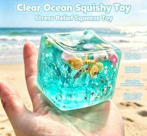 Transparent Dolphin Soft Rubber Toy Maltose Marine Animal Squeezing Plush Toy Stress Relieving Childrens Gift