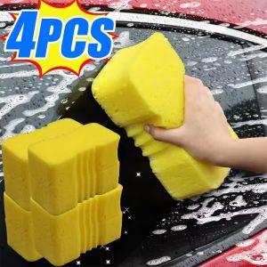 บล็อกโฟมฟองน้ำล้างรถดูดซับสูง4ชิ้นสำหรับรายละเอียดอัตโนมัติสีรถยนต์ตัวอุปกรณ์ดูแลรถยนต์อุปกรณ์ทำความสะอาดหน้าต่าง