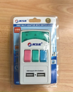 KSE 13A 3 WAY MULTI ADAPTOR SWITCH AND USBX2