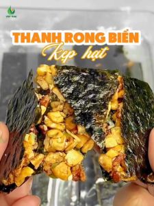 [Siêu Ngon] Thanh Rong Biển Kẹp Hạt Không Đường Ít Calo Ăn Kiêng Eat Clean Healthy Ăn Vặt Siêu Ngon Giòn Rụm Việt Thái Organic