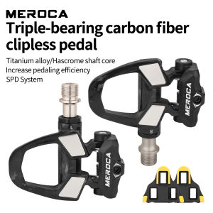 Road Bicycle Lock Pedals For Shimano SPD With Lock Plate Ultra-light 3 Bearing Carbon Fiber Road Bike Lock Pedals Cycling Parts