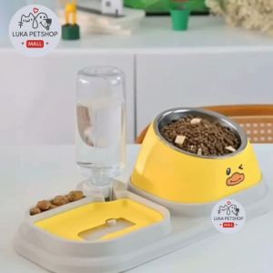 Luka😊พร้อมส่ง💯ที่ใส่อาหารแมว ที่ใส่อาหารหมา ชามอาหารแมว ชาม 3-in-1 ถาดอาหารแมว ที่ให้น้ำอัตโนมัติ ชามสัตว์เลี้ยง