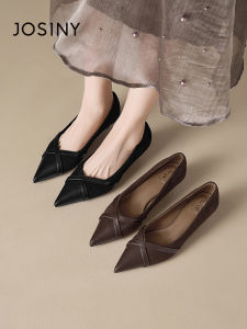 Josiny | French Pointed Retro Comfortable Spring New Cross Strap Low Cut Flats