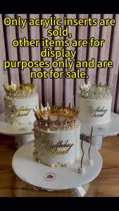 10PCS Acrylic Queen Cake Topper - Princess Happy Birthday Decor for Girls Party Glitter "My Queen" Cake Insert (Gold/Silver)