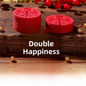 Wedding Celebration Confetti Hand Thrown Double Happiness Character Special Wedding Night Room Decoration Flocking Fabric