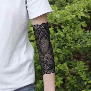 Womens Lace Elbow Protector Sunscreen Sleeve Cover Thin Summer Decoration Scar Tattoo Arm Cover One Size Fits All