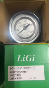 Đồng hồ đo nhiệt độ chân thẳng Phi 75 dải đo 150 Chân ren 1/2 NPT can nhiệt 16 cm Inox 316SS mặt kính chống thấm hơi nước thiết kế nhỏ gọn tiện lợi /Ligi Phi 75 Straight Temperature Gauge Measuring Range 150 1/2 Npt Threaded Pin 16 cm Heat Gauge 316S