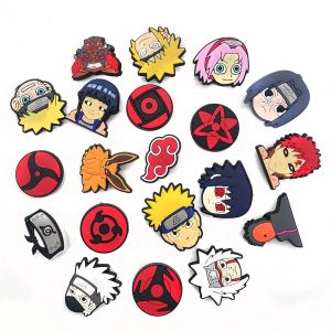 Bandai | 20 PCS Anime Cartoon Naruto DIY Decoration Accessories For Clogs Bogg Bag PVC Decorations Beach Bag Accessories Kids Gifts