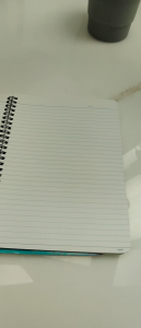 Merit Aspire Notebook Compact for organized note-taking. Twin wire bound size 6.75 x 9.25 inches 80 leaves 60 GSM paper top and bottom guide lines. Available in 2 colors.