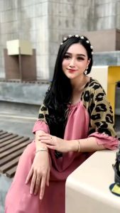Dress Lalisa Daster Fuji Macan Kekinian Lengan Lonceng LD 130 Rayon Tebal